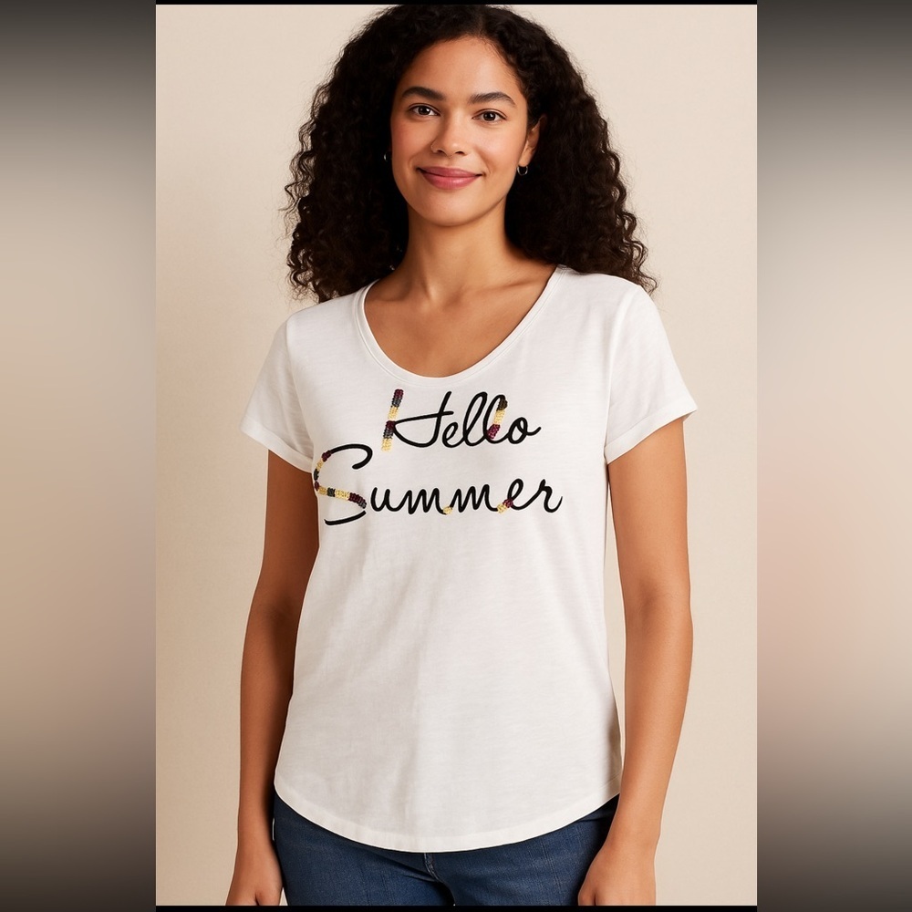 🏷️ 5 for $25 - LOFT Hello Summer Graphic Tee